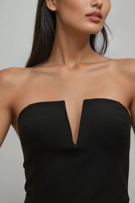 Strapless Fitted Crop Top - Image 3