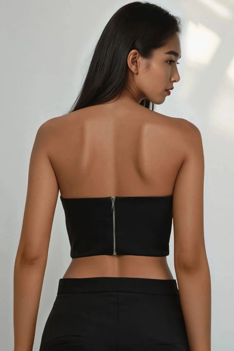 Strapless Fitted Crop Top - Image 5