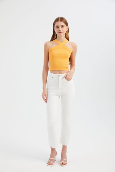 Halter Neck Cross Front Crop top - Image 2