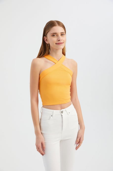 Halter Neck Cross Front Crop top - Image 4