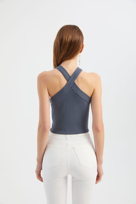 Halter Neck Cross Front Crop top - Image 4