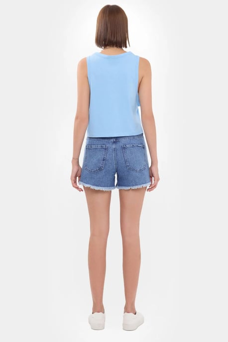 Mouwloze Ronde Hals Effen Crop Top - Image 4