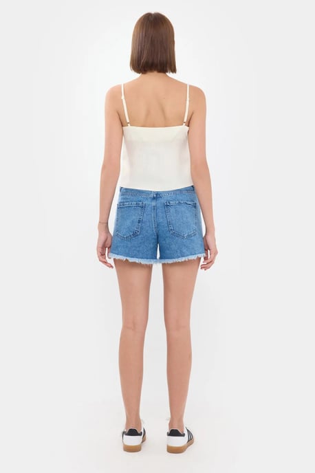 Striped Square Neck Strappy Cropped Top - Image 2