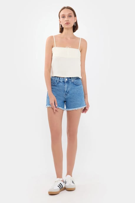 Striped Square Neck Strappy Cropped Top - Image 3