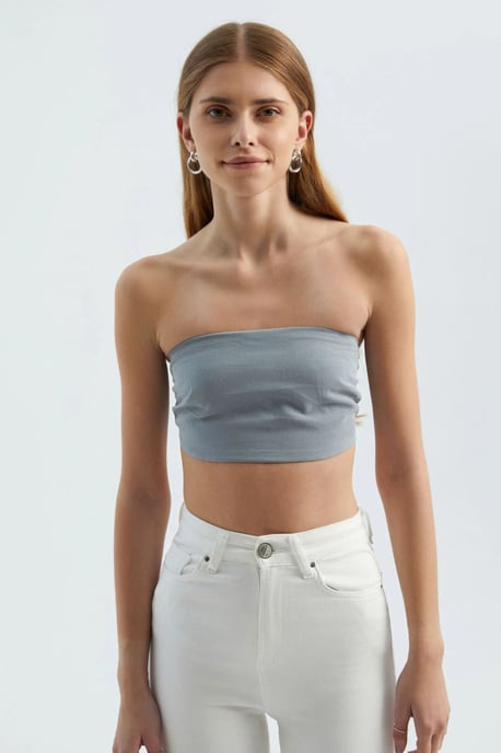 Halterlös Grundläggande Crop Top - Image 1