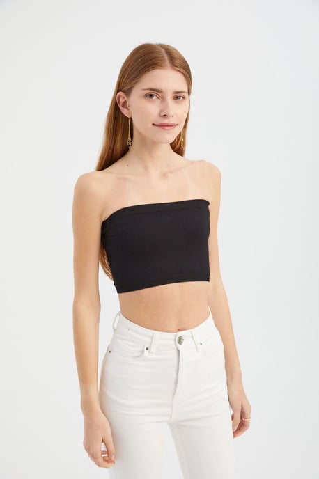 Halterlös Grundläggande Crop Top - Image 2
