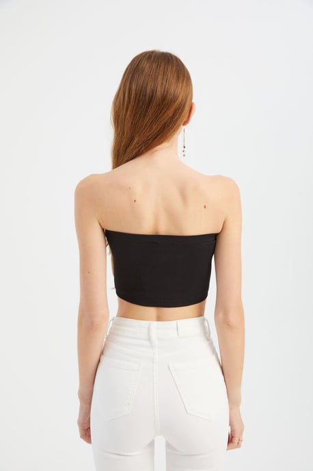 Halterlös Grundläggande Crop Top - Image 4