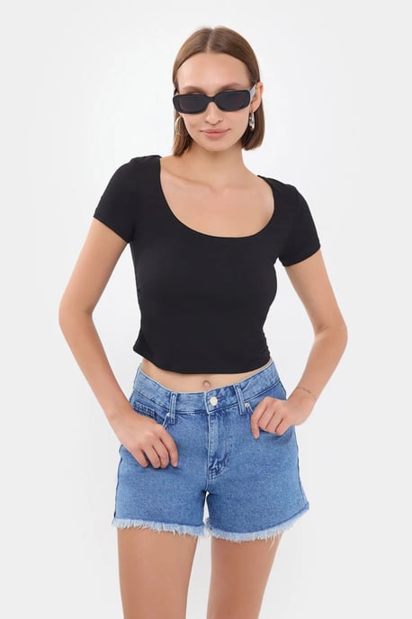 Scoop Neck Crop Top - Image 1