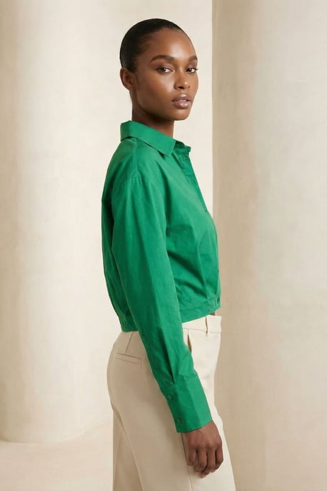 Casual Knopen Crop Shirt - Image 3