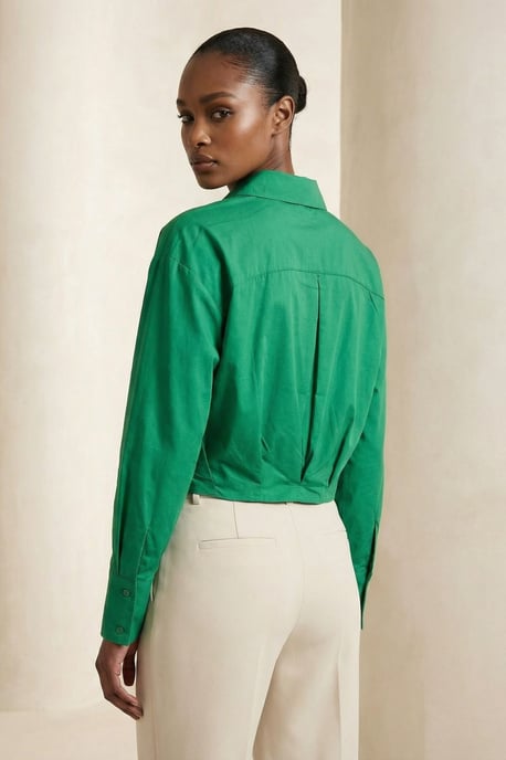 Casual Knopen Crop Shirt - Image 5