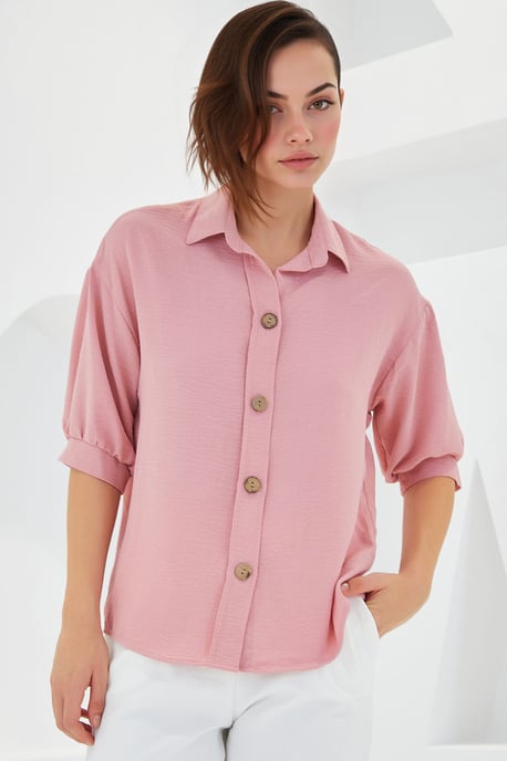 Oversized Crepe Shirt met Knopsluiting - Image 2