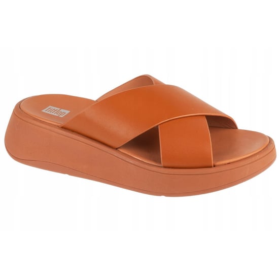 FitFlop Womens/Ladies F-Mode Leather Flatform Sliders (Tan) - Image 1