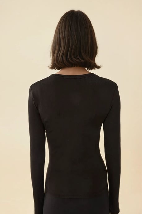 Slim Fit Rundhalsad Långärmad Topp - Image 3