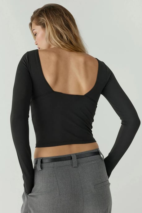 Deep V Long Sleeve Top - Image 2