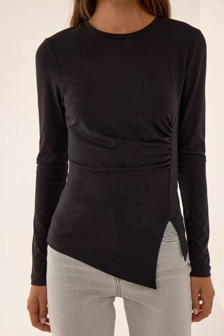 Asymmetrisk långärmad tröja med rund hals - Image 6