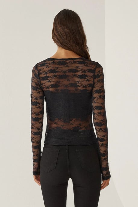 Blus i spets med rosettdekor - Image 4