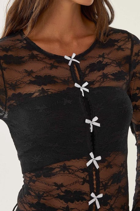 Blus i spets med rosettdekor - Image 5