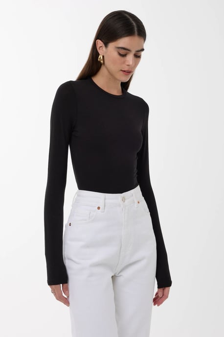 Slim Fit Crew Neck Långärmad Topp - Image 2