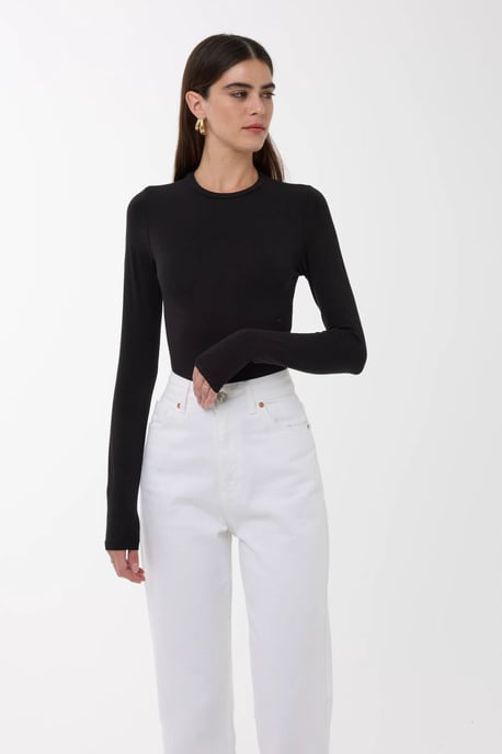 Slim Fit Crew Neck Långärmad Topp - Image 3