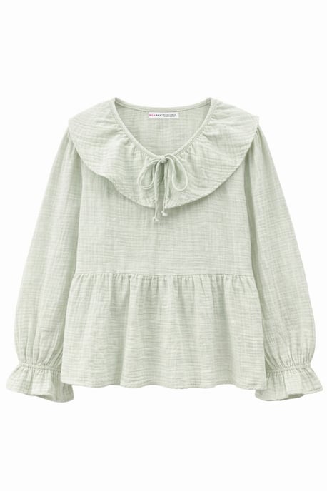 Fleurige Blouse met Sjaalkraag en Striksluiting - Image 1