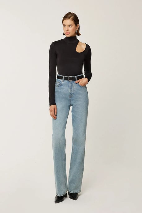Halsringad Utsvängd Slim Fit Blus - Image 2