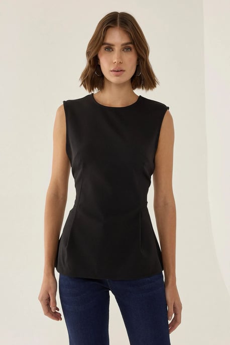 Svart Peplum Topp - Image 2