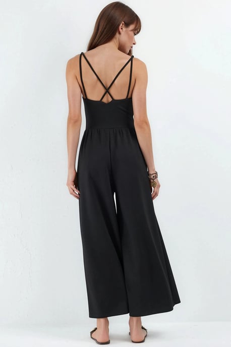 Modal Touch V-Neck Long Knit Jumpsuit - Image 5