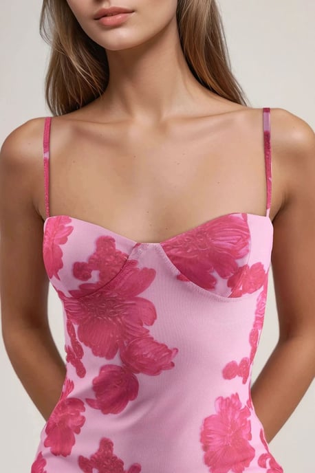 Maxi-jurk met Hartkraag en Bloemenprint - Image 5
