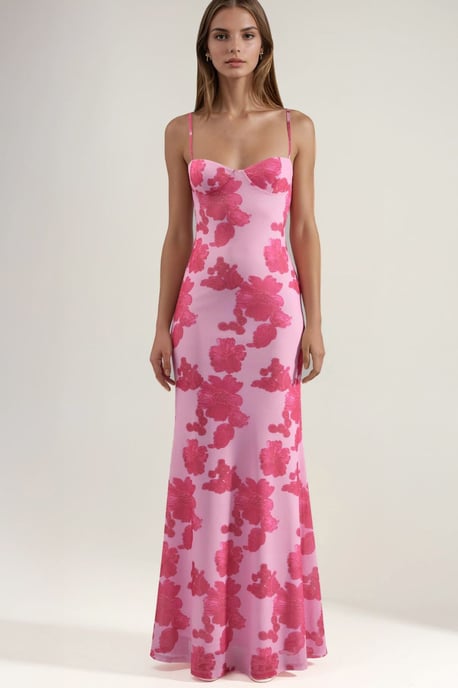 Maxi-jurk met Hartkraag en Bloemenprint - Image 6