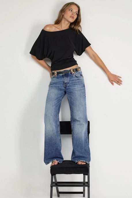 Losse Fit Bootkraag T-Shirt - Image 3