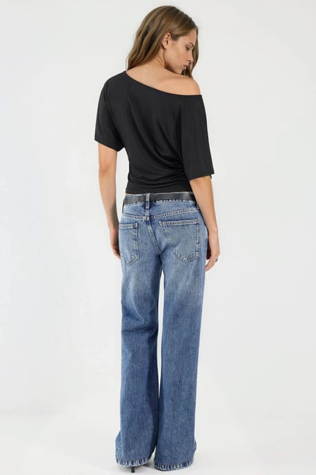 Losse Fit Bootkraag T-Shirt - Image 4