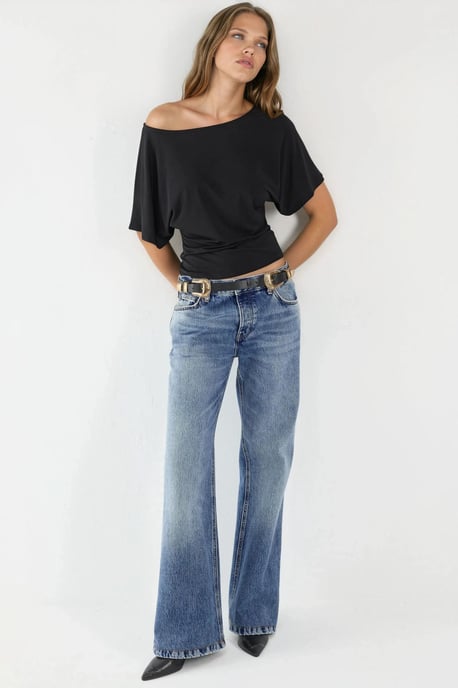 Losse Fit Bootkraag T-Shirt - Image 5