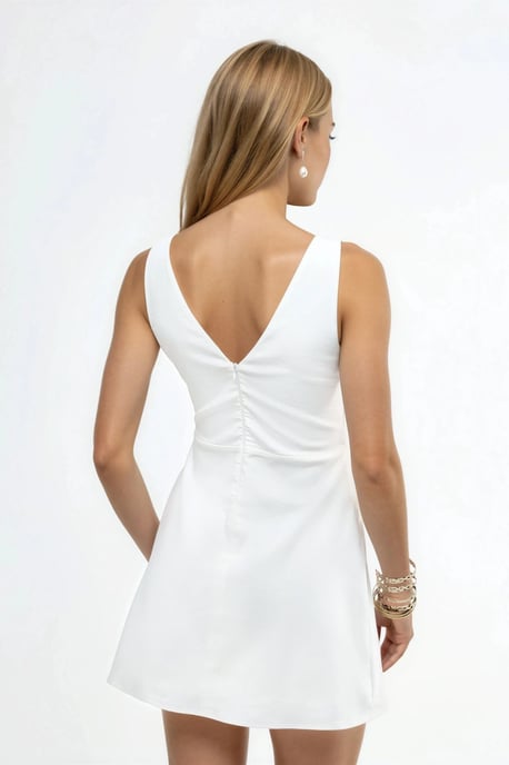 Bootcut Mini Witte Jurk - Image 4