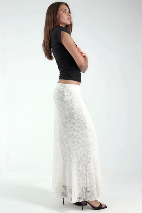 Hoge Taille Kanten Maxi Rok - Image 2