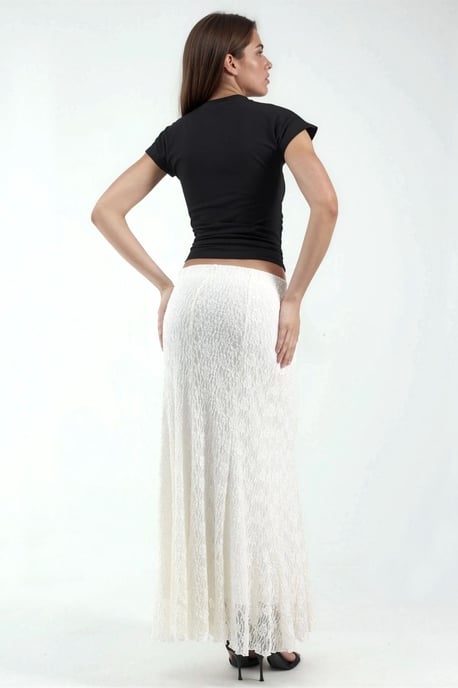 Hoge Taille Kanten Maxi Rok - Image 3