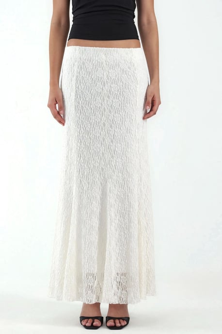 Hoge Taille Kanten Maxi Rok - Image 6