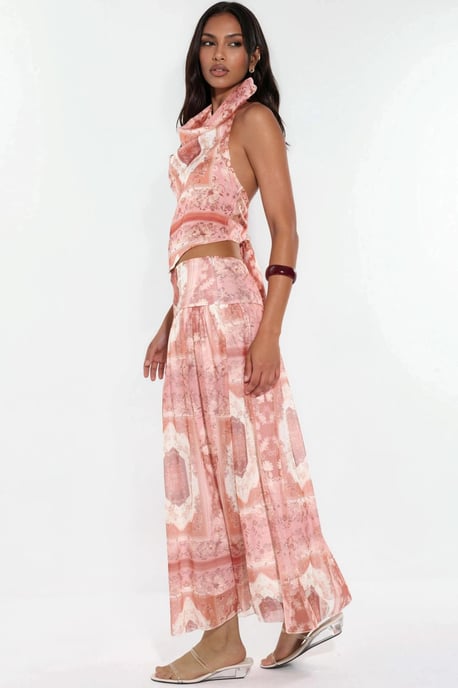 Patroon Hoge Taille Midi Rok - Image 4