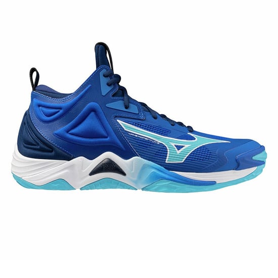 Mizuno Heren Wave Momentum 3 Mid Cut Volleybalschoenen (Blauw) - Image 4