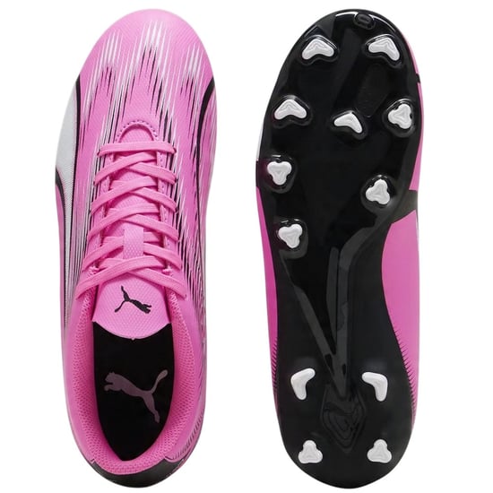 Puma Ultra Play Stevige Grond Voetbalschoenen voor Kinderen/Kinderen (Roze/Zwarte/Wit) - Image 4
