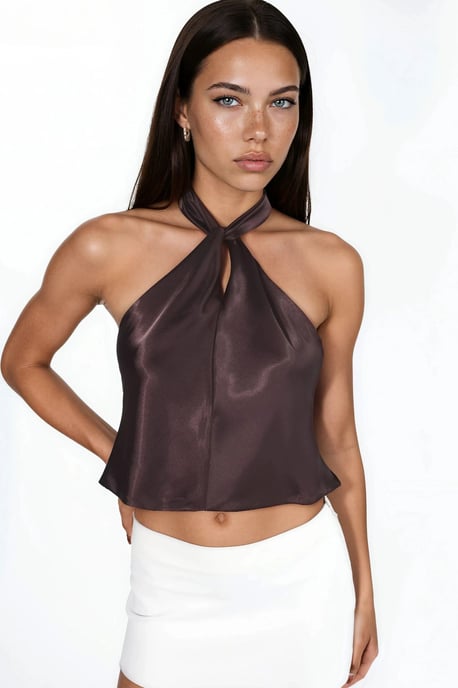 Halter Neck Scarf Topp - Image 1