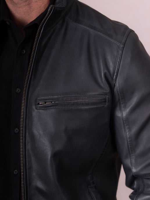 Penton Leather Jacket in Graphite Blue - Image 6