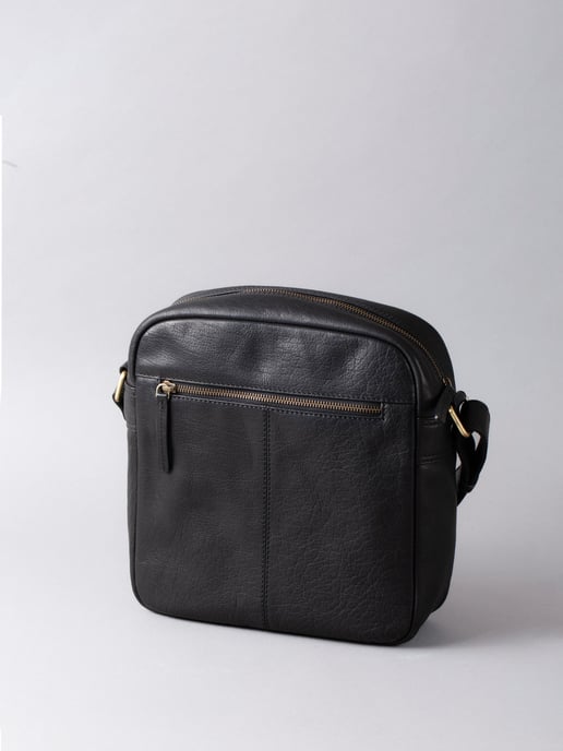 Keswick Small Leather Messenger Bag in Black - Image 5