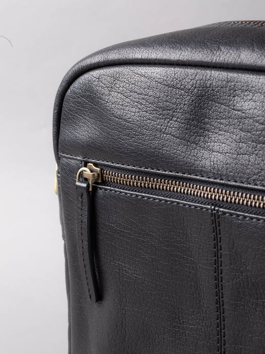 Keswick Small Leather Messenger Bag in Black - Image 6