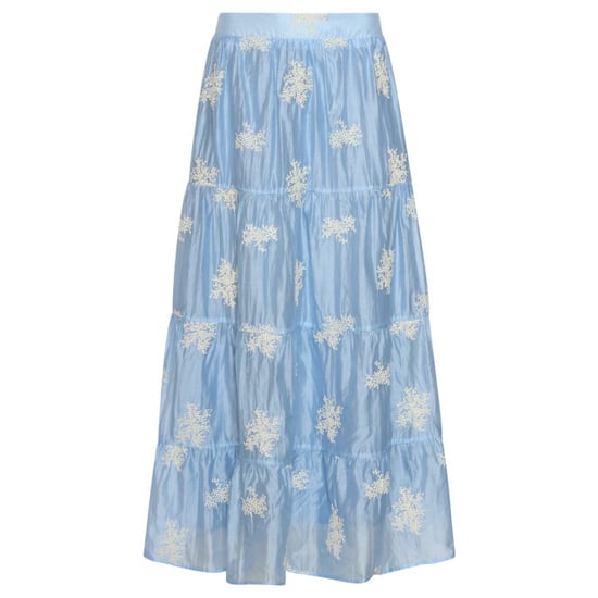 Smashed Lemon Zwierige maxi-rok met geborduurde print en stroken | - Image 3