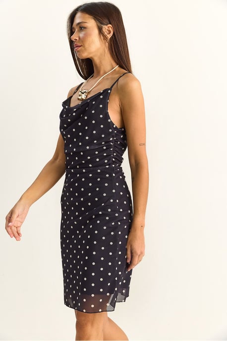 Polka Dot Bodycon Midi-jurk met Sleehals - Image 5
