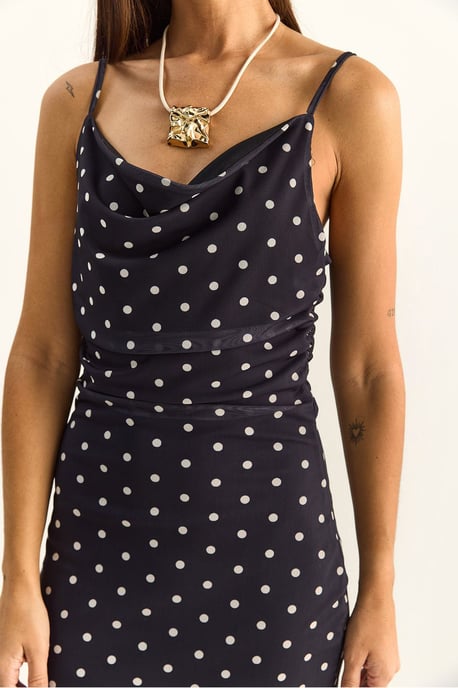 Polka Dot Bodycon Midi-jurk met Sleehals - Image 6