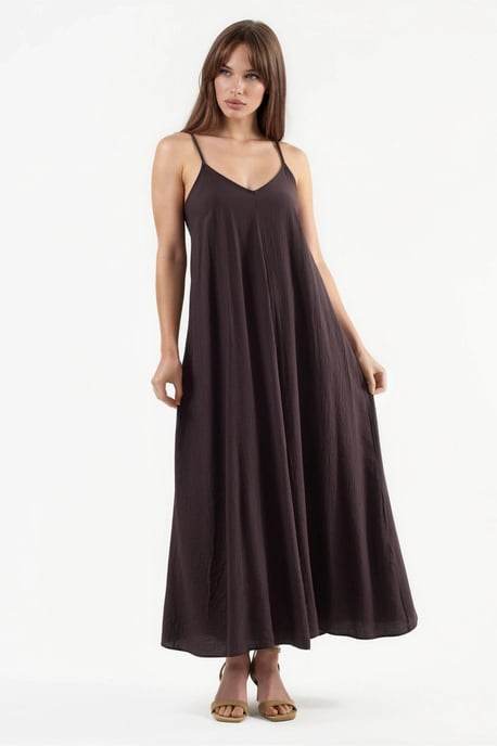V-Neck Midi Slip Dress - Image 1