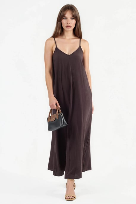 V-Neck Midi Slip Dress - Image 4