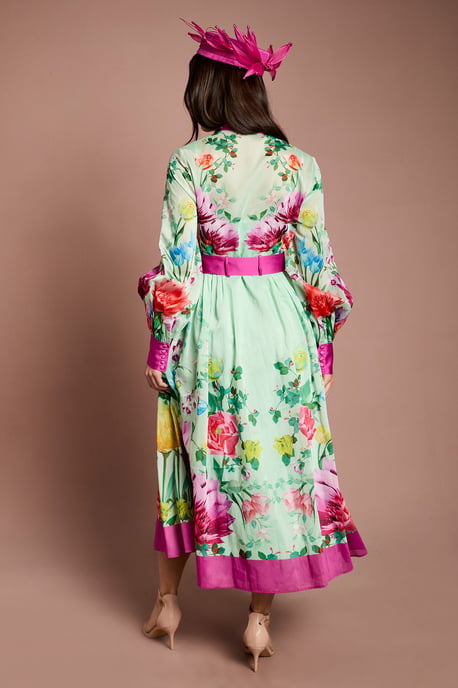 Lisa Tan Organza Printed Shirt Dress - Image 3