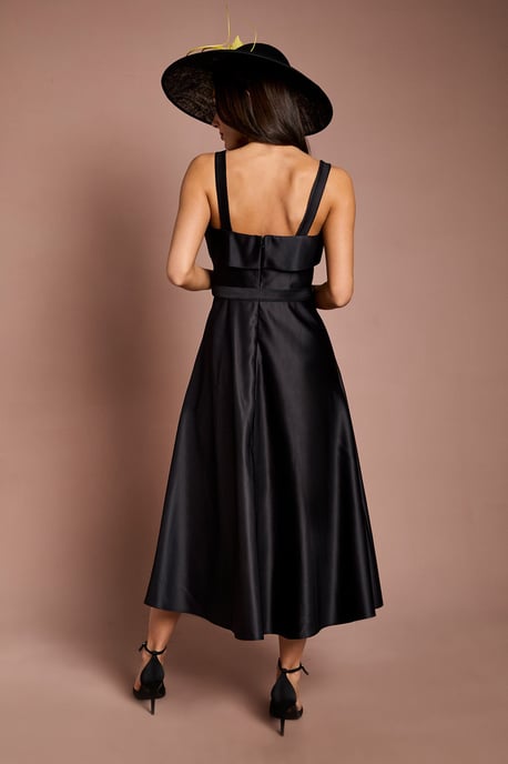 Lisa Tan Floral Placement Print Belted Midi Dress - Image 3